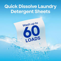 Earth Breeze Laundry Detergent Sheets River Rain 60 Loads | Eco Laundry Sheets - Travel Laundry Detergent Soap Sheets for Hot & Cold Cycles - Tackles Tough Stains & Odors